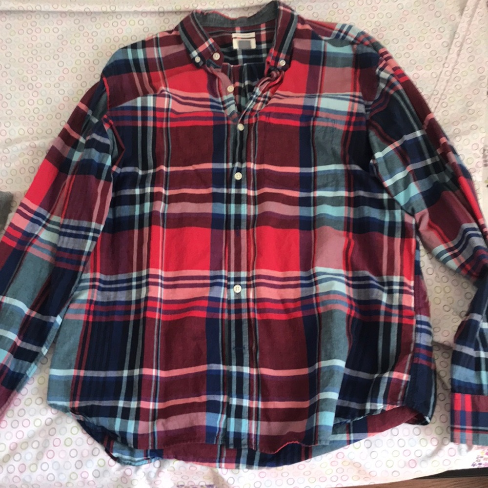 Plaid shirt slim fit size xl old navy acceptable